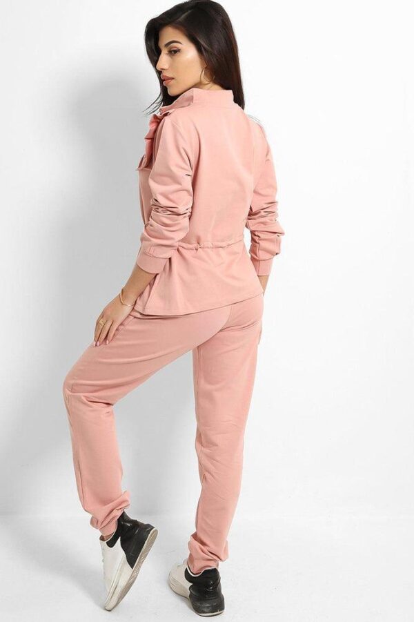 Black Frilled Drawstring Waist Tracksuit - Image 8