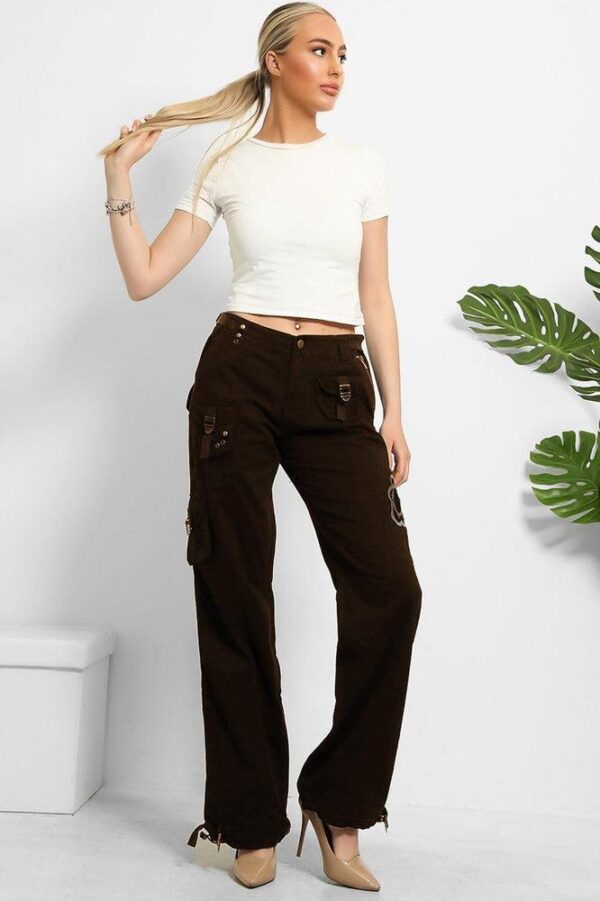 Floral Embroidery To Side Cargo Trousers - Image 11