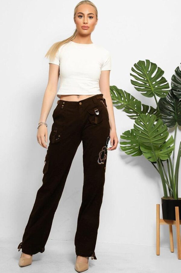Floral Embroidery To Side Cargo Trousers - Image 12