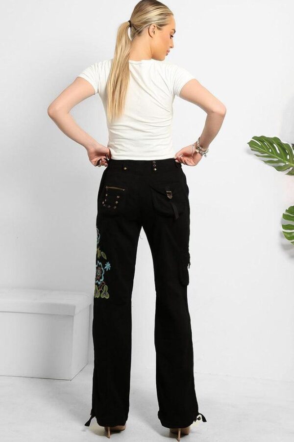 Floral Embroidery To Side Cargo Trousers - Image 7
