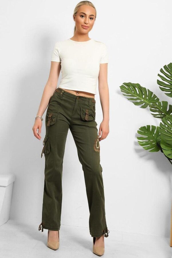 Floral Embroidery To Side Cargo Trousers - Image 8