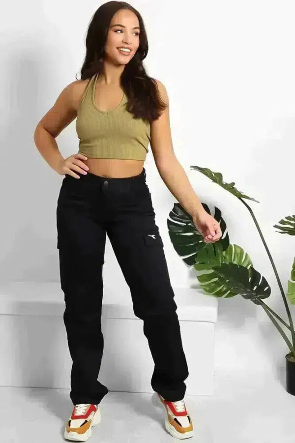 Navy Heavy Duty Trousers With Utility Pockets - Image 3