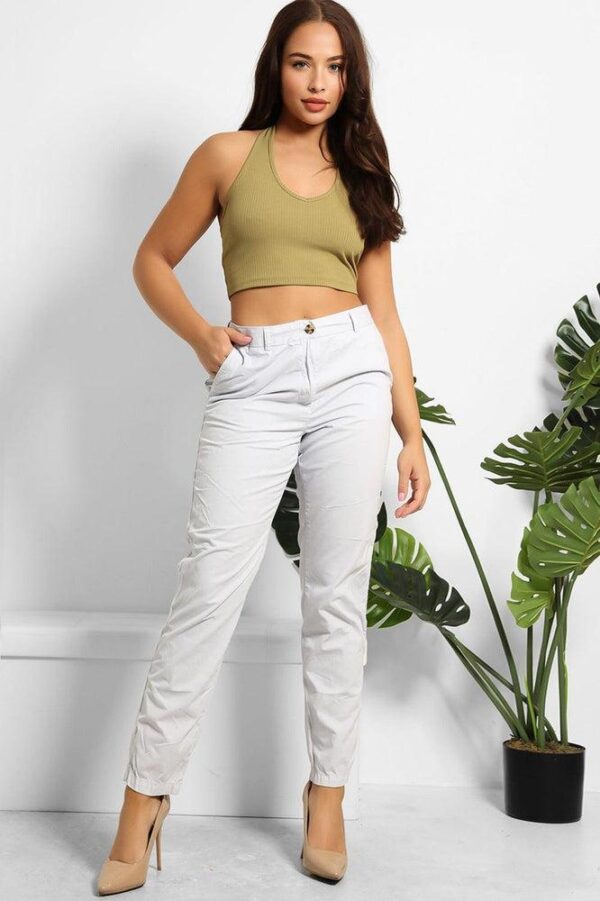 Organic Crinkled Cotton Slacks Trousers - Image 6