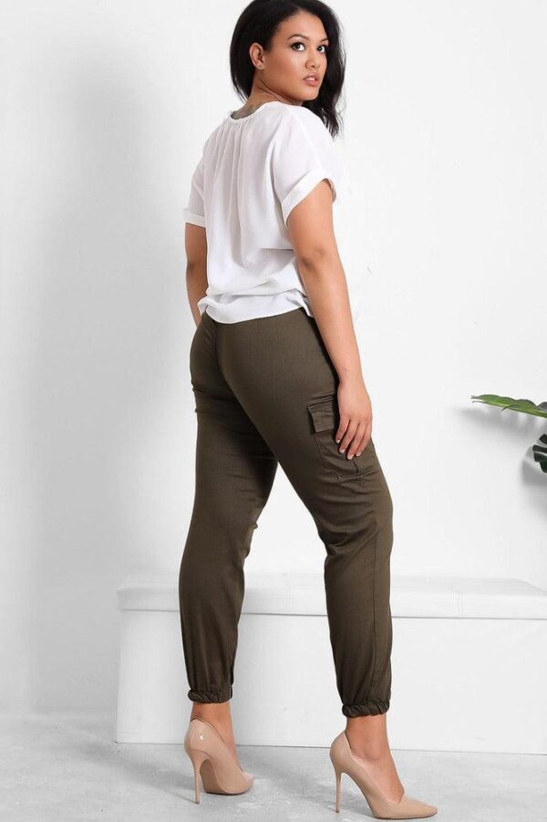 Elastic Bottom Utility Pockets Cargo Trousers - Image 5