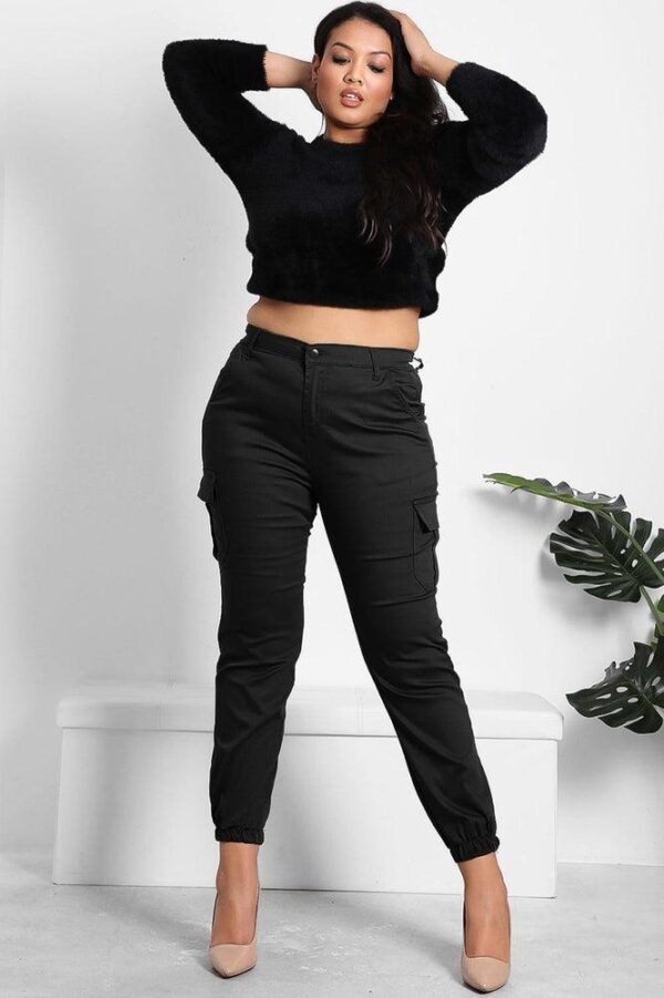 Elastic Bottom Utility Pockets Cargo Trousers - Image 6