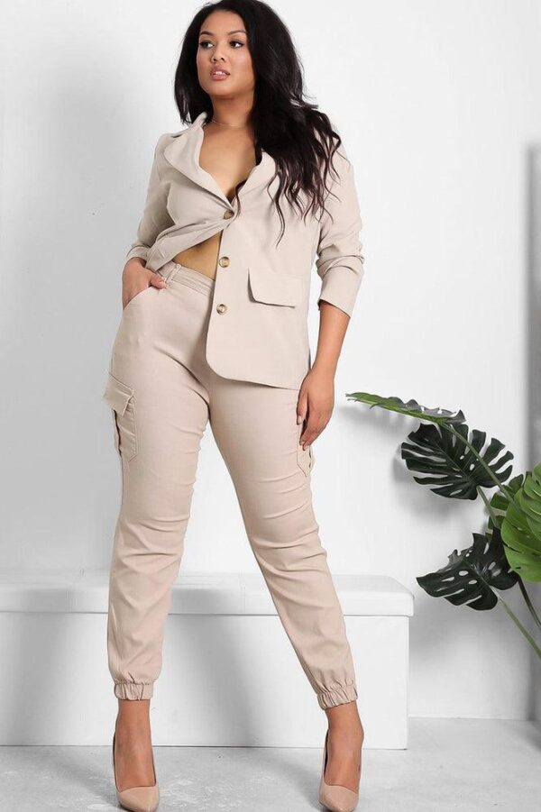 Elastic Bottom Utility Pockets Cargo Trousers - Image 10