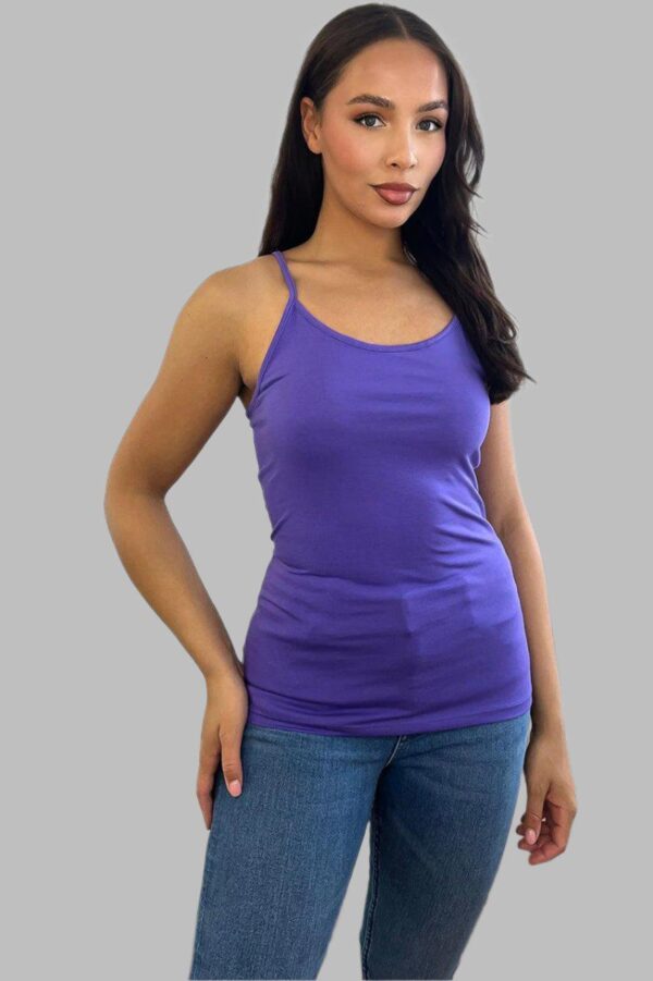Pack of 3 Random Colours Cotton Blend Cami Tops - Image 4