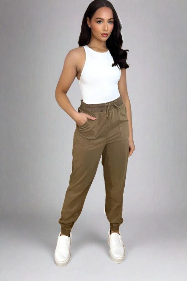 Elastic Waist Lightweight Cargo Trousers - Image 3