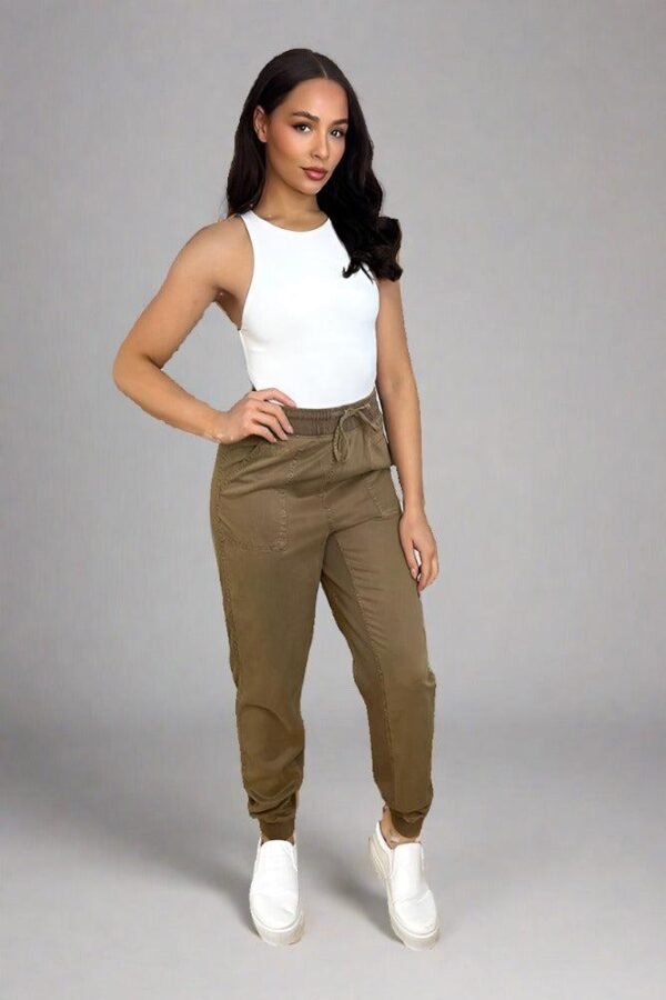 Elastic Waist Lightweight Cargo Trousers - Image 6