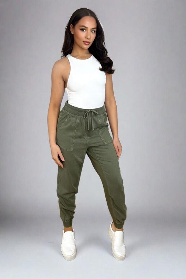 Elastic Waist Lightweight Cargo Trousers - Image 4