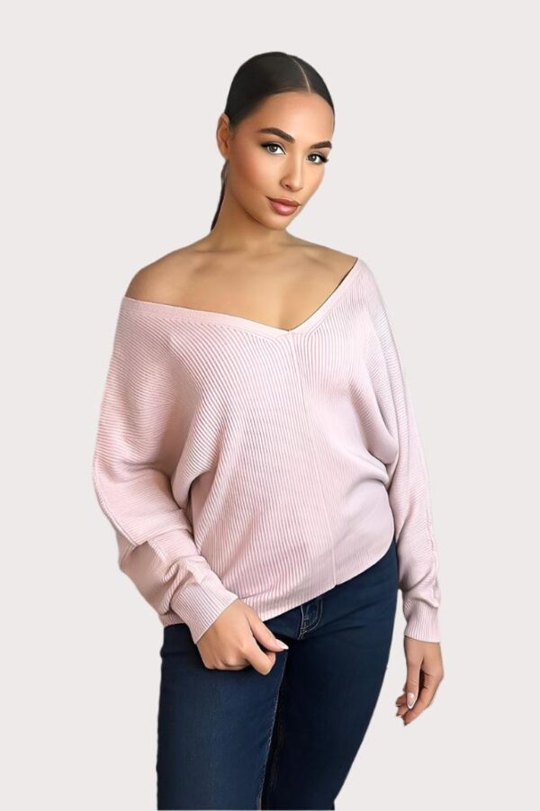 V-Neck V-Back Relaxed Fit Pullover