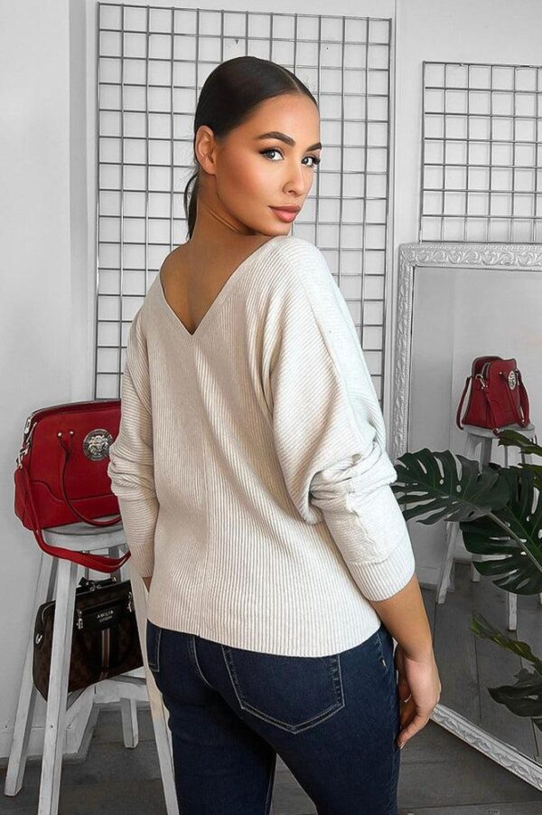 V-Neck V-Back Relaxed Fit Pullover - Image 6