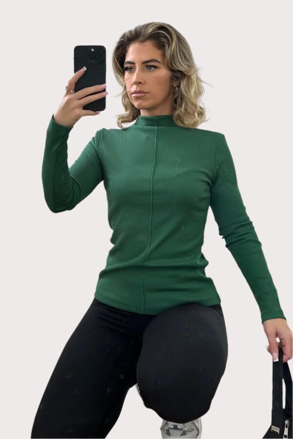 Front Seam Mock High Neck Pullover - Image 4