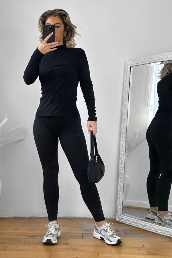 Front Seam Mock High Neck Pullover - Image 5