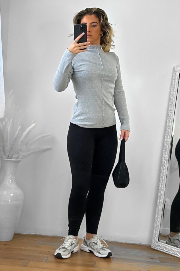 Front Seam Mock High Neck Pullover - Image 12