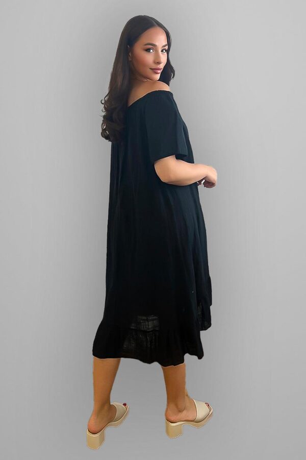 All Cotton Off Shoulder Summer Midi Dress - Image 10