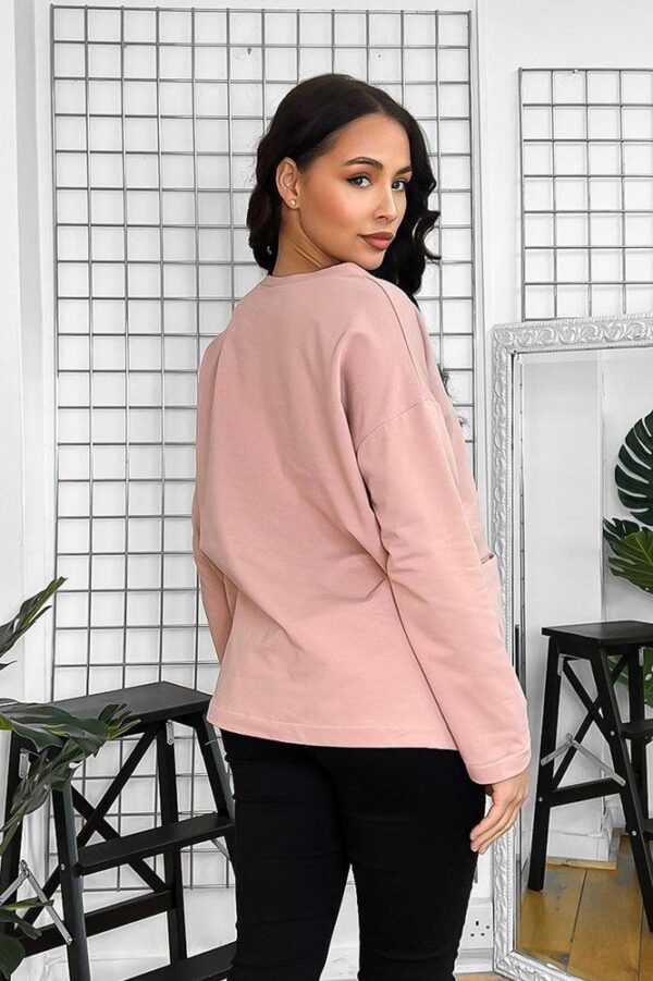 Front Slip Pockets Raw Finish Cotton Blend Tunic - Image 11