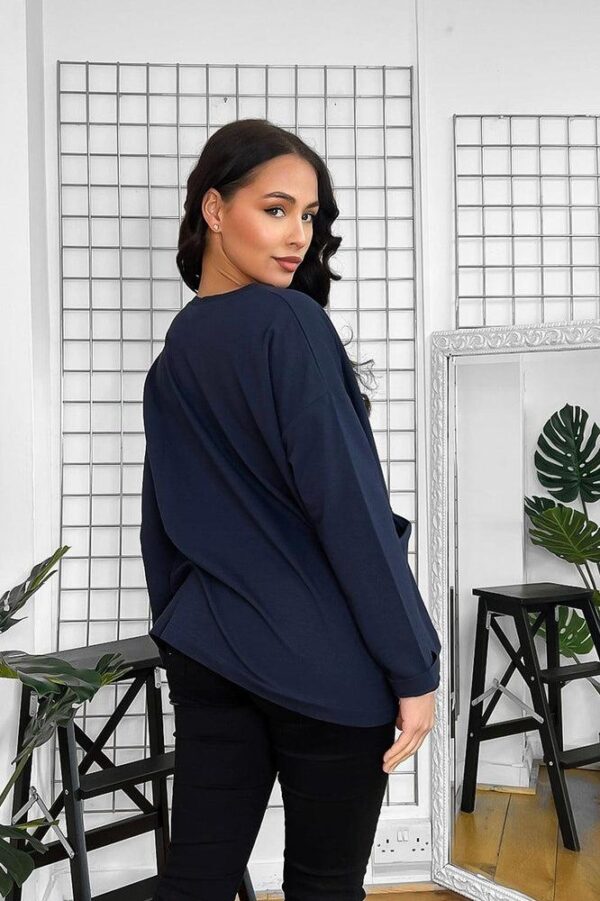 Front Slip Pockets Raw Finish Cotton Blend Tunic - Image 19