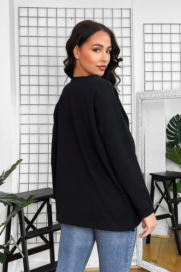 Front Slip Pockets Raw Finish Cotton Blend Tunic - Image 9