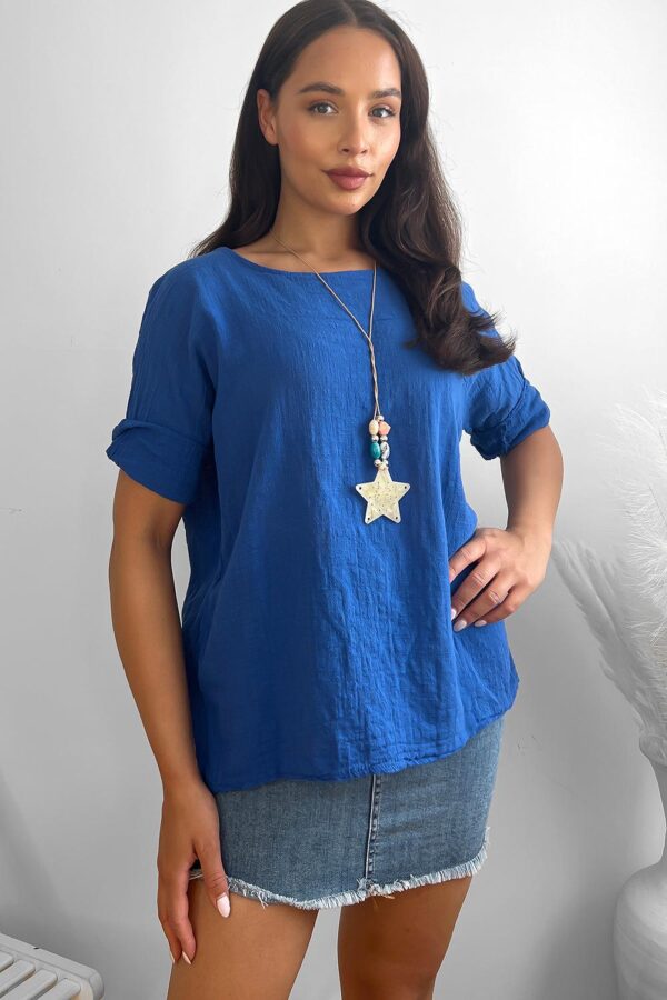 100% Cotton Relaxed Fit Necklace Tunic - Image 8