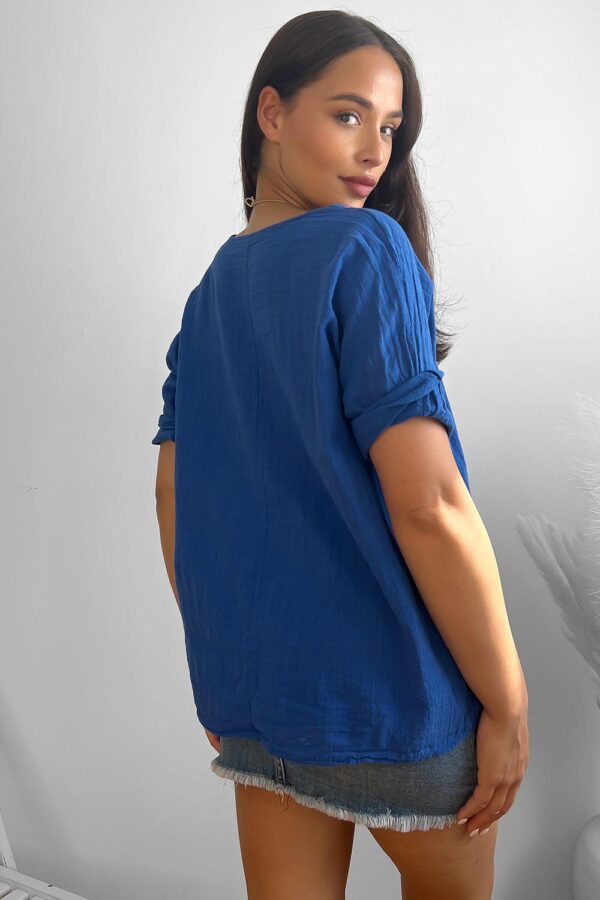 100% Cotton Relaxed Fit Necklace Tunic - Image 38