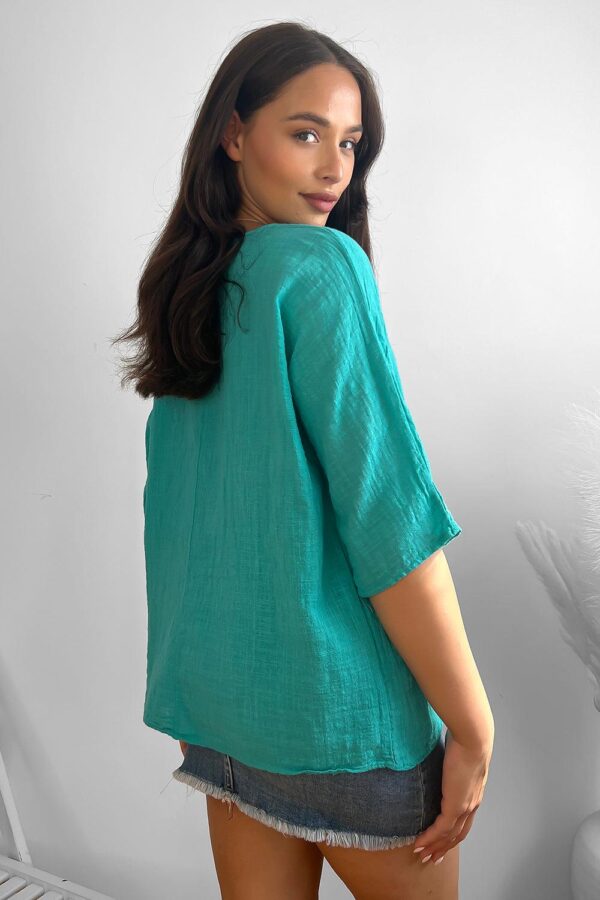 100% Cotton Relaxed Fit Necklace Tunic - Image 13
