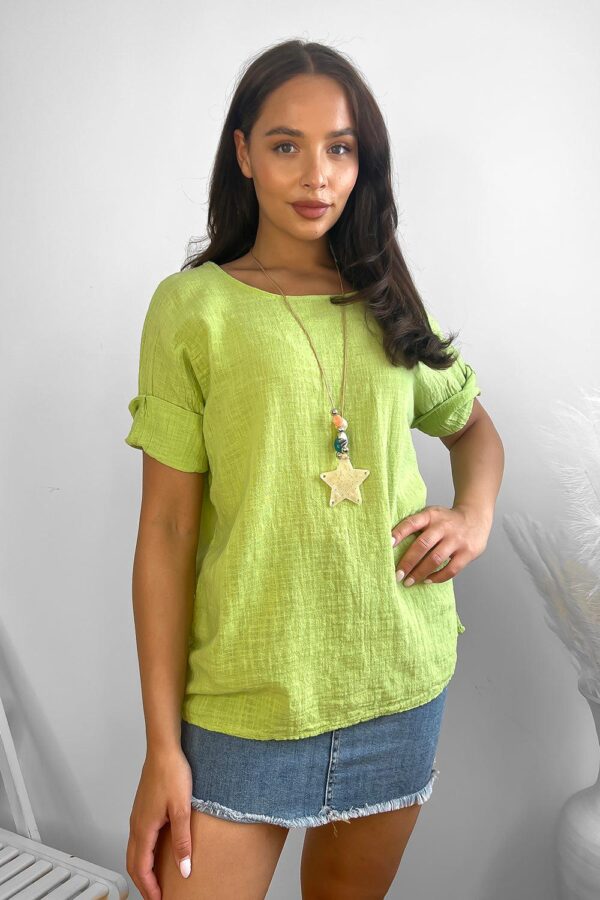 100% Cotton Relaxed Fit Necklace Tunic - Image 3
