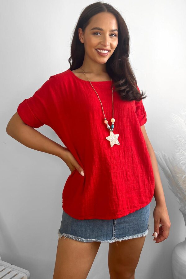 100% Cotton Relaxed Fit Necklace Tunic - Image 17