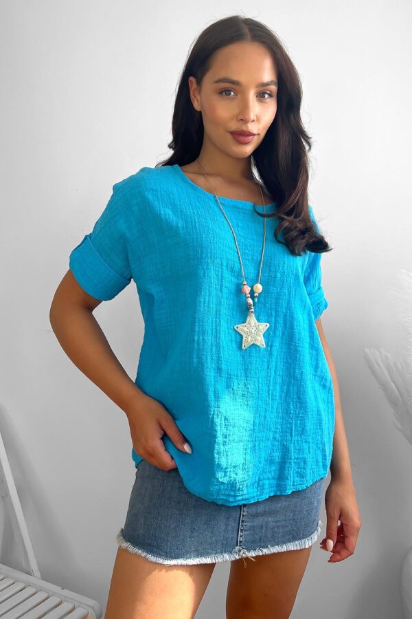 100% Cotton Relaxed Fit Necklace Tunic - Image 9