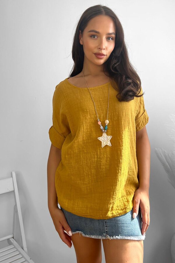 100% Cotton Relaxed Fit Necklace Tunic - Image 22