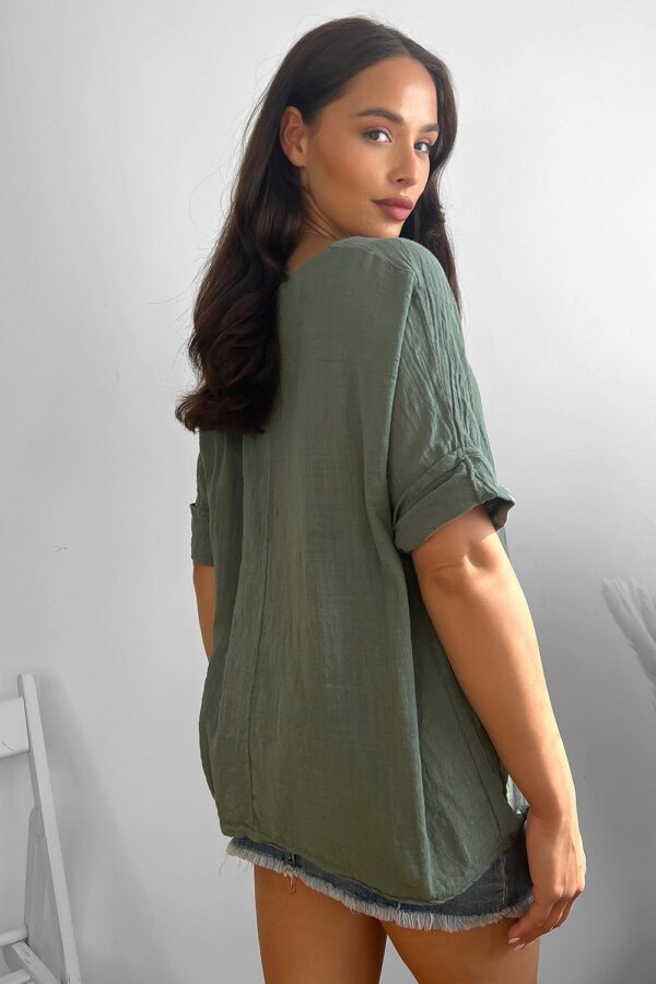 100% Cotton Relaxed Fit Necklace Tunic - Image 25