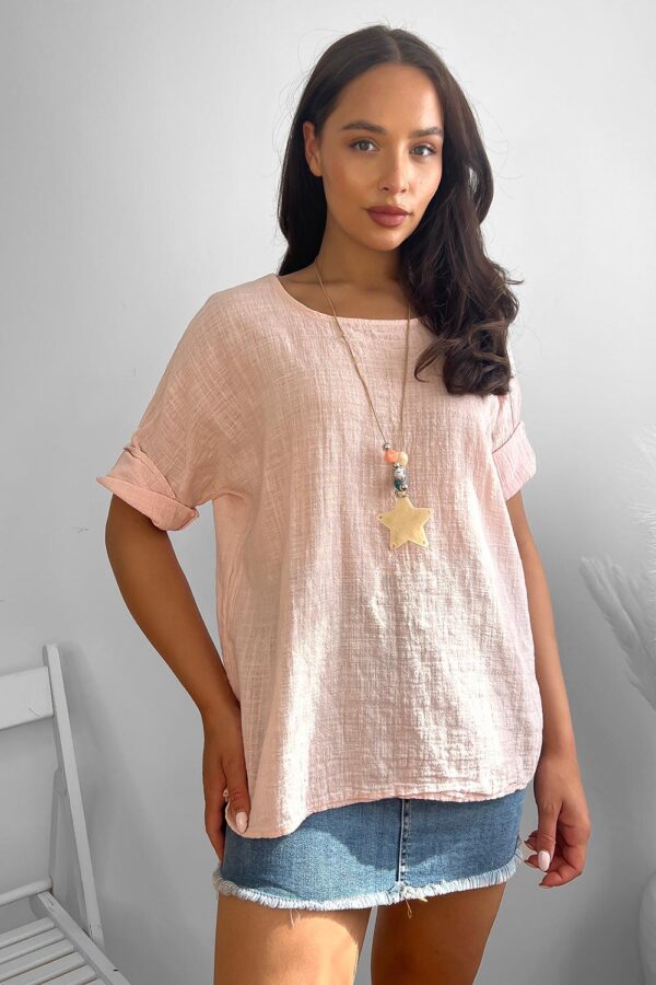 100% Cotton Relaxed Fit Necklace Tunic - Image 5