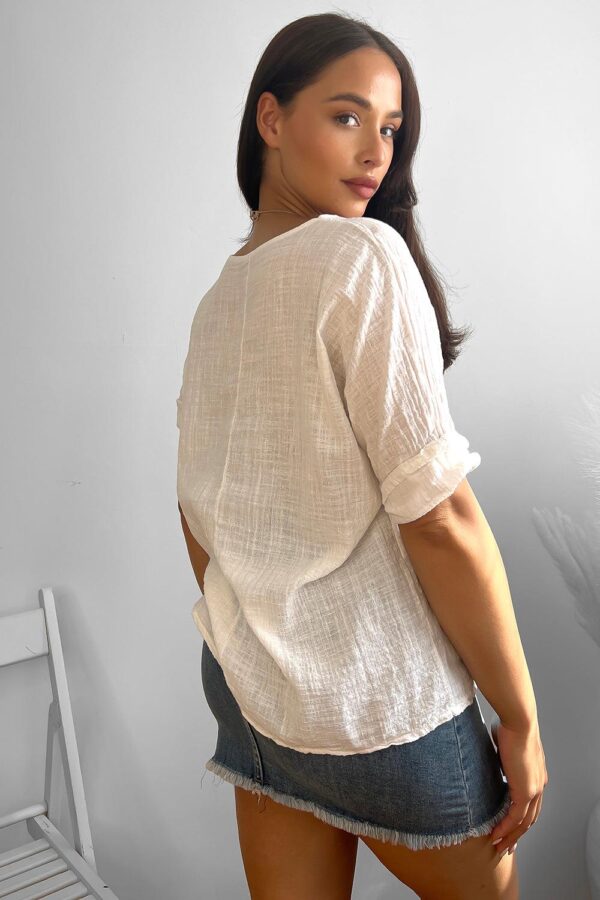 100% Cotton Relaxed Fit Necklace Tunic - Image 27