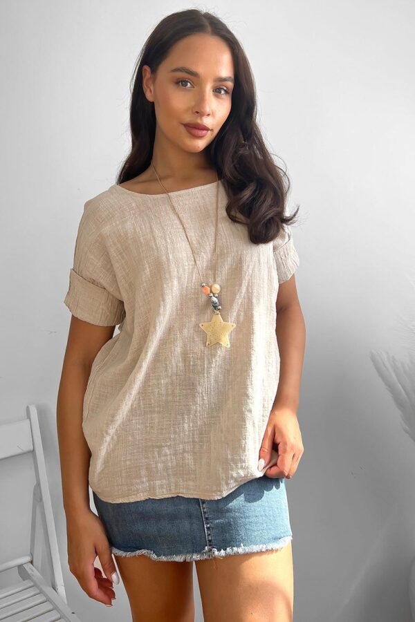 100% Cotton Relaxed Fit Necklace Tunic - Image 6