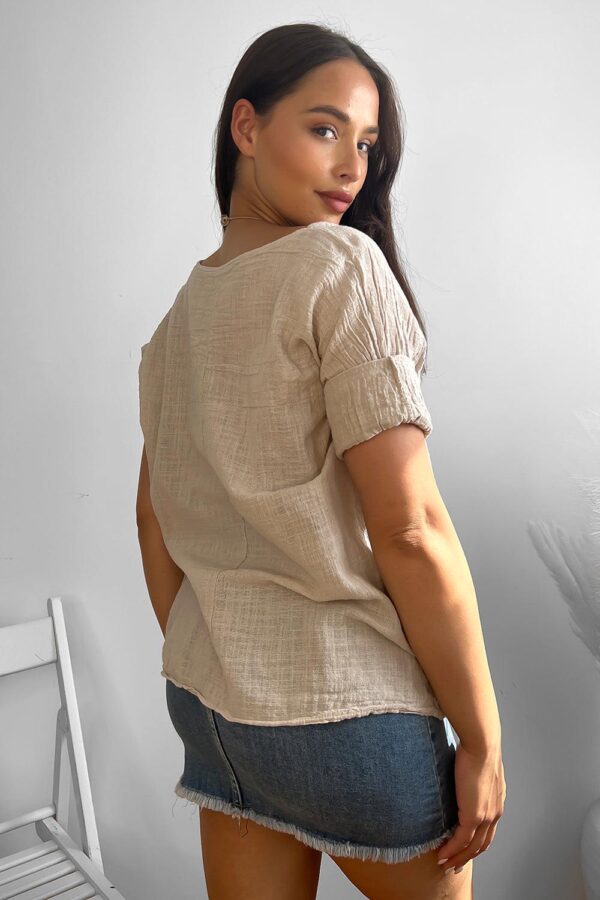 100% Cotton Relaxed Fit Necklace Tunic - Image 37