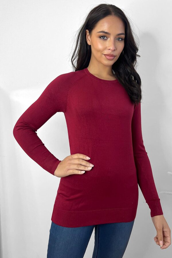 Scoop Neck Thin Knit Classic Pullover - Image 12