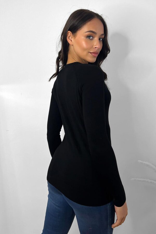 Scoop Neck Thin Knit Classic Pullover - Image 28