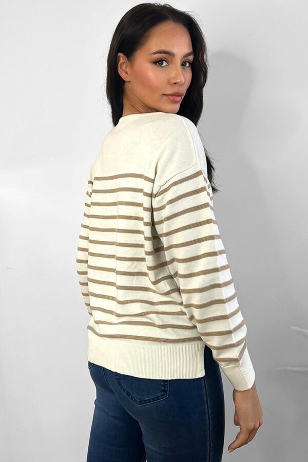 Half Striped Scoop Neck Pullover - Image 12