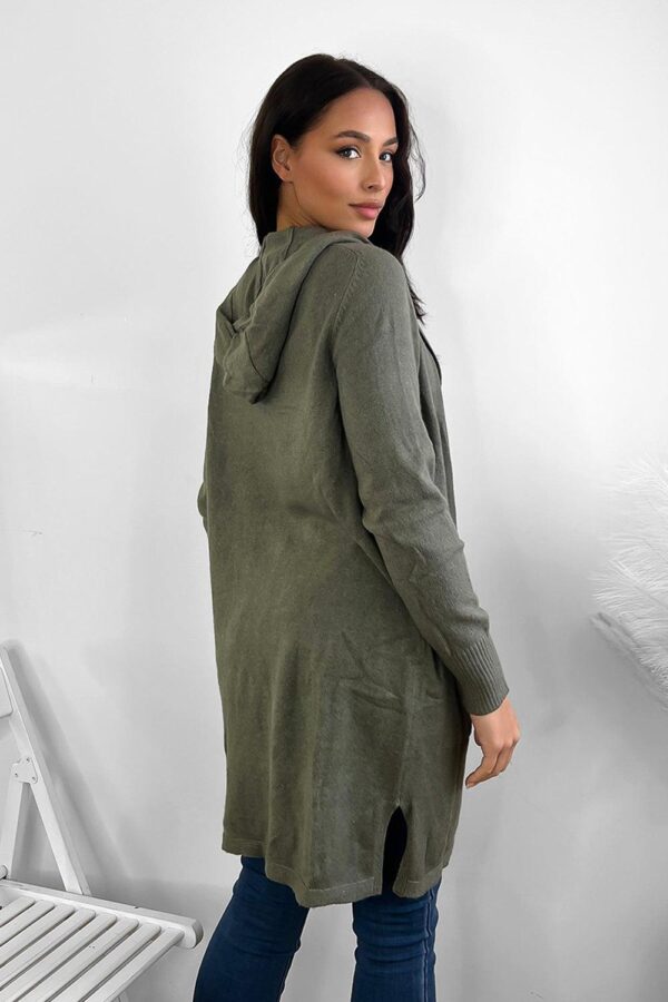 Hooded Fleece Cardigan With Pockets - Image 6