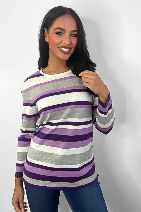 Low Scoop Neck Stripy Jumper - Image 3