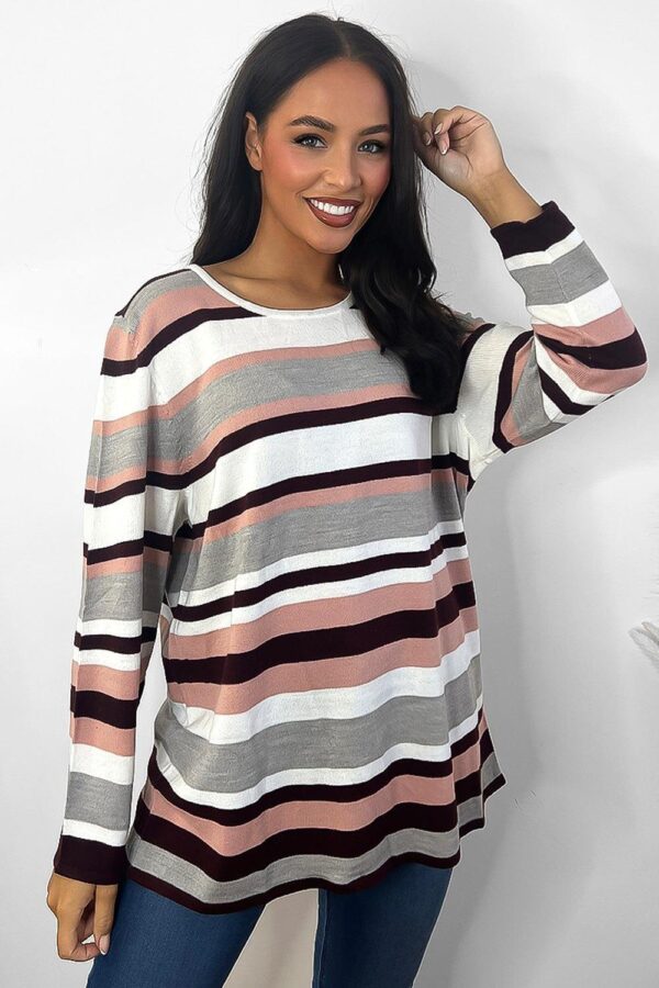 Low Scoop Neck Stripy Jumper - Image 2