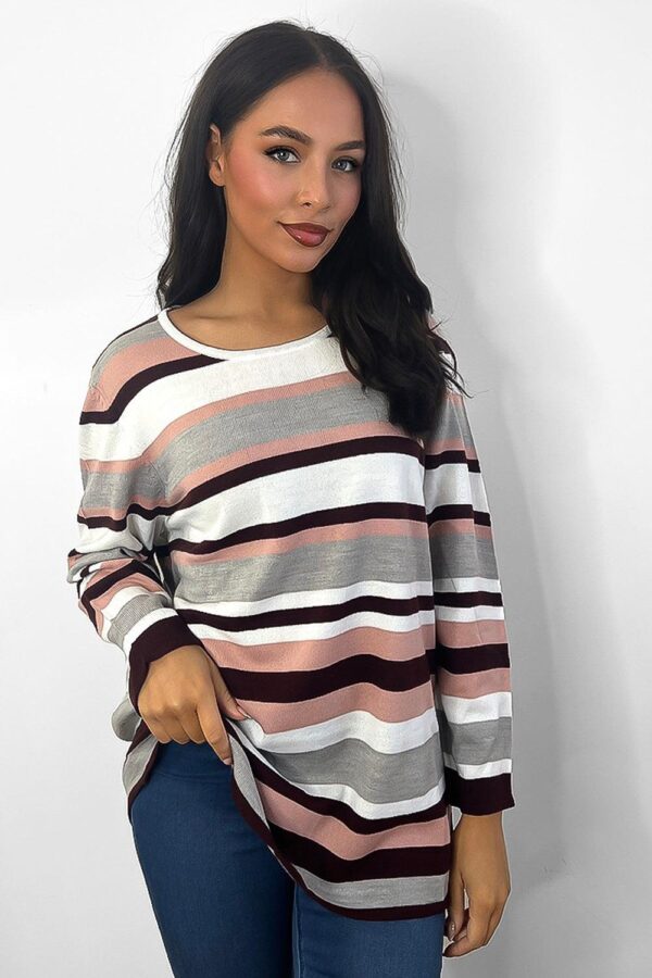 Low Scoop Neck Stripy Jumper - Image 4