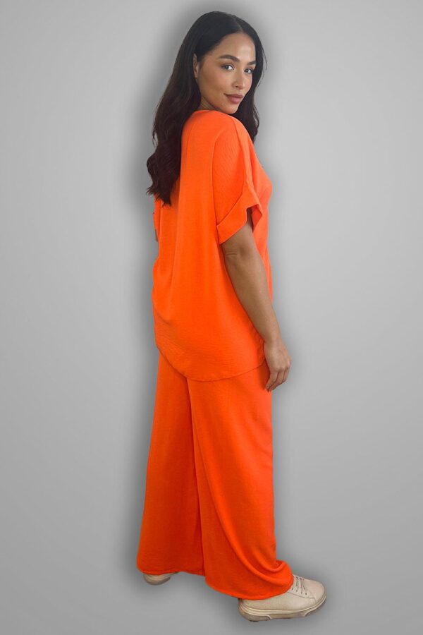 Crepe Twisted Neckline Comfy Fit Tunic And Trousers Set - Image 21