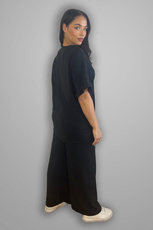 Crepe Twisted Neckline Comfy Fit Tunic And Trousers Set - Image 9