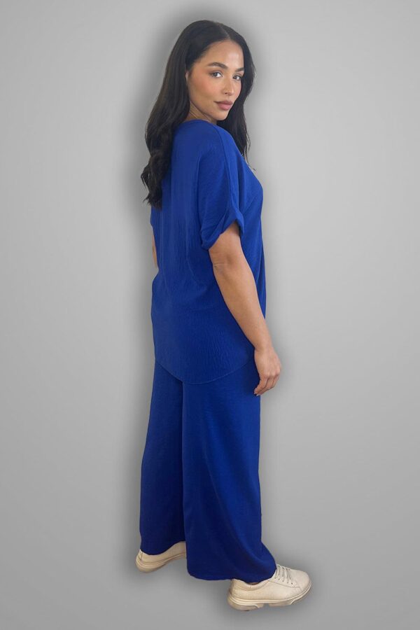 Crepe Twisted Neckline Comfy Fit Tunic And Trousers Set - Image 12