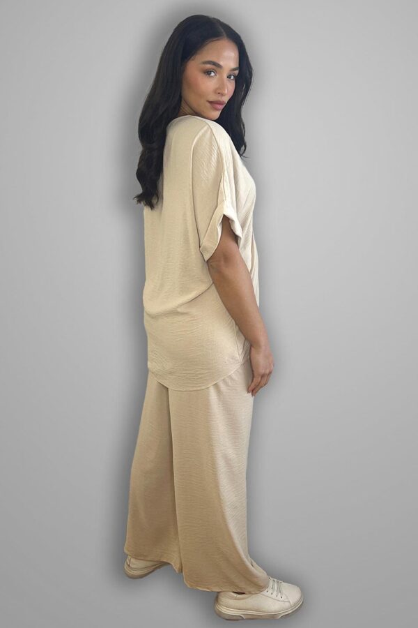 Crepe Twisted Neckline Comfy Fit Tunic And Trousers Set - Image 15