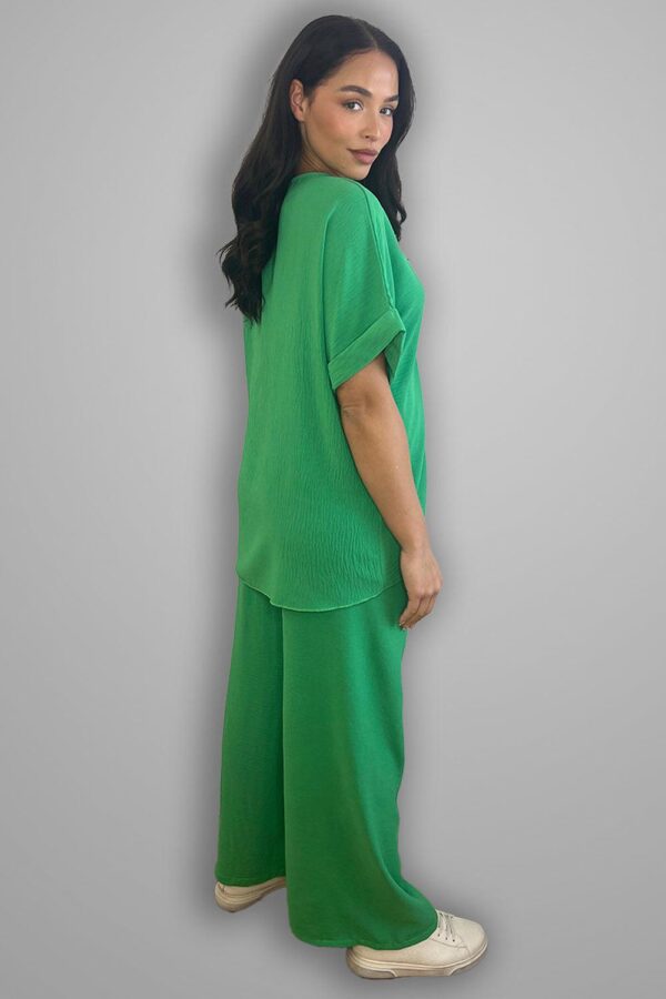 Crepe Twisted Neckline Comfy Fit Tunic And Trousers Set - Image 19
